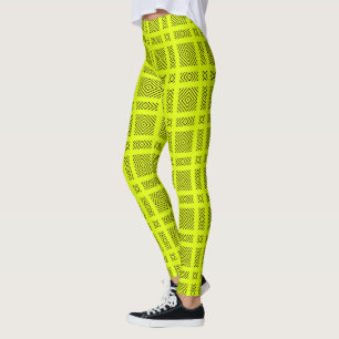 Lemon geel geometrisch patroon leggings
