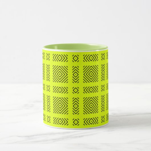 Lemon geel geometrisch patroon mok (Midden)