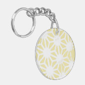 Lemon geel geometrisch patroon sleutelhanger (Voorkant Links)