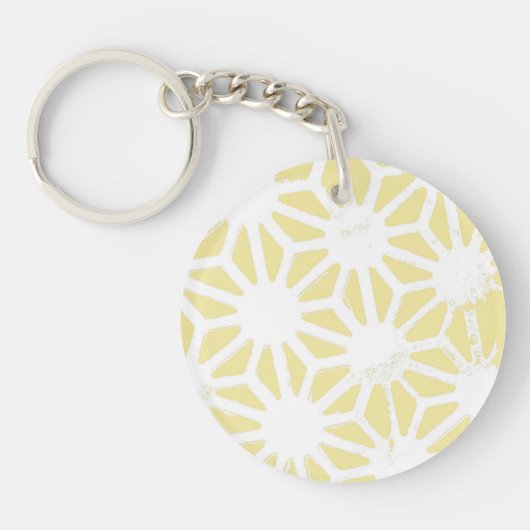 Lemon geel geometrisch patroon sleutelhanger (Voorkant)