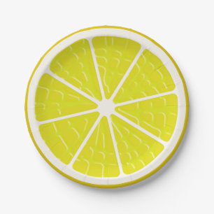 Lemon gestileerde vruchtenplak papieren bordje