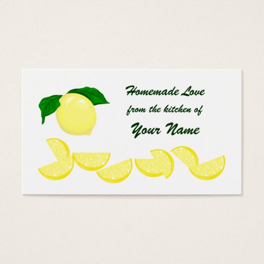 Lemon Gift Label Visitekaartjes (Voorkant)
