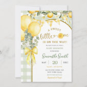 Lemon Gingham baby shower invitation (Devant)
