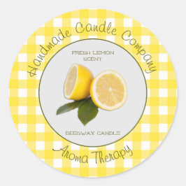 Lemon Gingham Private Label voor kaarsen of zeep