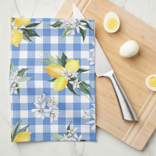 Lemon Gingham voor Summer Kitchen Decor Theedoek (Quarter Fold)