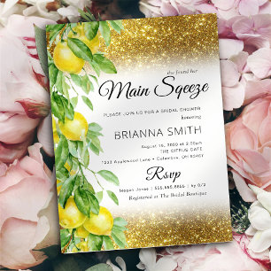 Lemon Gold Glitter Elegant Vrijgezellenfeest Kaart