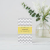 Lemon Gray Chevron Retro Visitekaartjes (Staand voorkant)