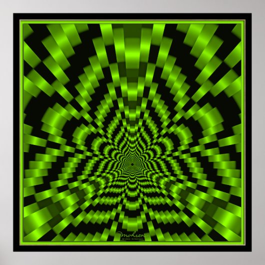 Lemon Green Black Speed Tunnel Poster (Voorkant)