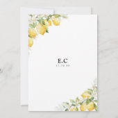 Lemon Green Citrus Bruids Douche Uitnodiging (Achterkant)