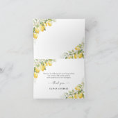 Lemon Green Citrus Wedding Bedankt Card (Binnen)