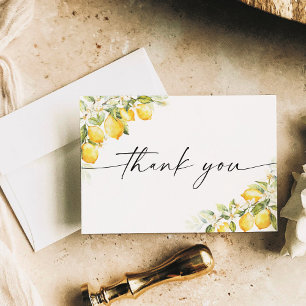 Lemon Green Citrus Wedding Bedankt Card