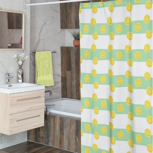 Lemon Green Yellow Shower Curtain Douchegordijn