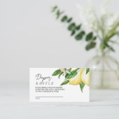 Lemon Greenery Baby Diaper Raffle Enclosure Card Informatiekaartje (Staand voorkant)