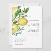 Lemon Greenery Modern Wedding Kaart (Voorkant)