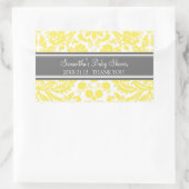 Lemon Grey Damask Baby shower Favor Stickers (Tas)
