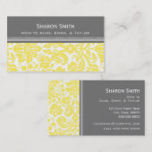Lemon Grey Damask Calling Cards Contactkaartje (Voorkant / Achterkant)