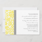 Lemon Grey Damask Rehearsal Dinner Party Kaart (Achterkant)