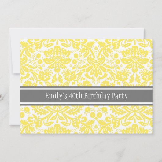 Lemon Grey Invitation de fête d'anniversaire 40e (Devant)