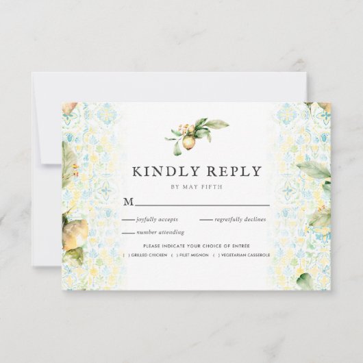 Lemon Grove italienne | Boho Wedding RSVP avec rep (Devant)