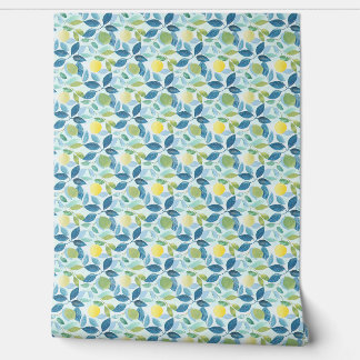 Lemon Grove Mini Blauw, Groen, Geel Organische Mod Behang
