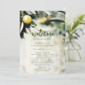 Lemon Grove | Moderne Gele Huwelijksceremonie Programma (Staand voorkant)