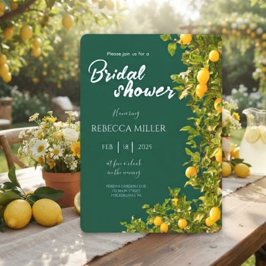 Lemon Grove Romance douche nuptiale Invitation