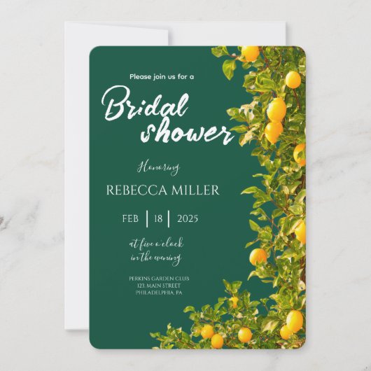 Lemon Grove Romance douche nuptiale Invitation (Devant)