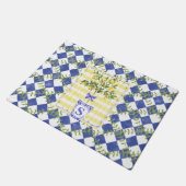 Lemon Harlequin Diamond Topiary Deurmat (Schuin)