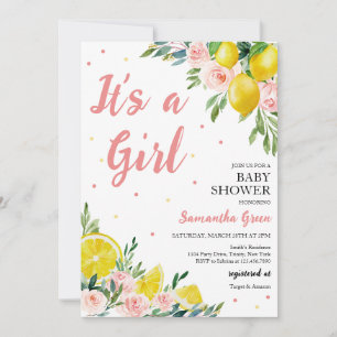 Lemon Het is een meisje Baby shower Kaart