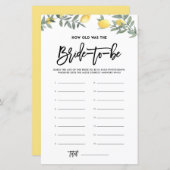 Lemon hoe oud was het spel van het Bride Vrijgezel (Voorkant / Achterkant)