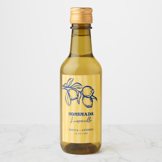 Lemon Homemade Limoncello Italian Wedding Favor Wijn Etiket (Voorkant)