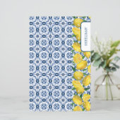 Lemon Italian blue Tile Recipe dividers (Staand voorkant)