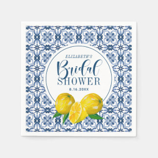 Lemon Italy Blue Tegel Wedding Vrijgezellenfeest Servet