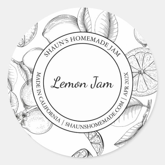 Lemon Jam Sketch Modern label (Voorkant)