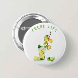 Lemon Juice Cool Drink Lemonade Summer Party Ronde Button 5,7 Cm
