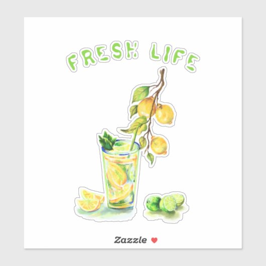 Lemon Juice Cool Drink Lemonade Summer Party Sticker (Vel)