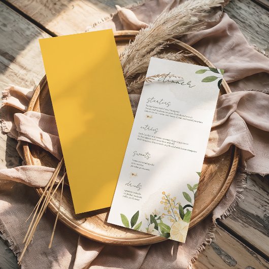 Lemon Kissed Bruiloftsmenu Menu