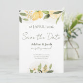 Lemon Kissed Save the Date Kaart (Staand voorkant)