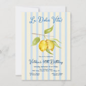 Lemon La Dolce Vita Verjaardag Gestreept Kaart (Voorkant)