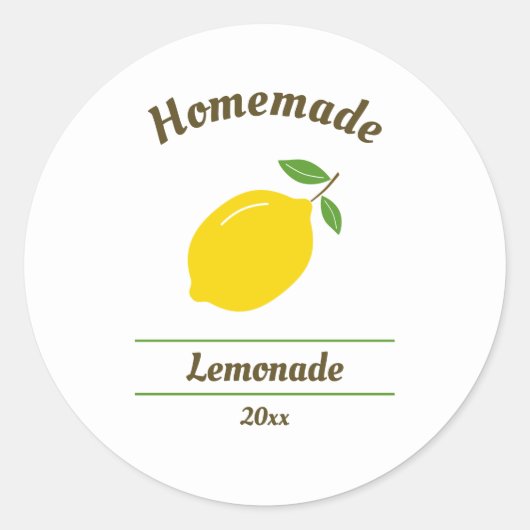 Lemon Label Sticker voor Homemade limonade of jam (Voorkant)