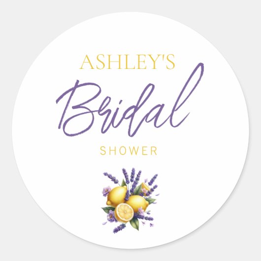 Lemon Lavender Favor Sticker (Voorkant)