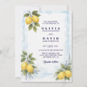 Lemon Lavender Mediterranean Wedding Invitation (Devant)