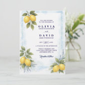Lemon Lavender Mediterranean Wedding Invitation (Debout devant)