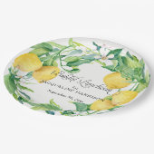 Lemon Leaf Greenery Floral Wreath Bridal Luncheon Papieren Bordje (Gekanteld)