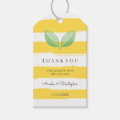 Lemon Leaves Yellow & Green | Weddenschap Hartelij Cadeaulabel (Voorkant)