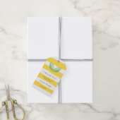Lemon Leaves Yellow & Green | Weddenschap Hartelij Cadeaulabel (Met Touw)