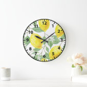 Lemon Lemons Summer Fruit Yellow Wall klok (Huis)