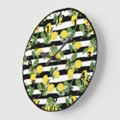 Lemon Lemons Yellow Black Stripes Grote Klok (Hoek)