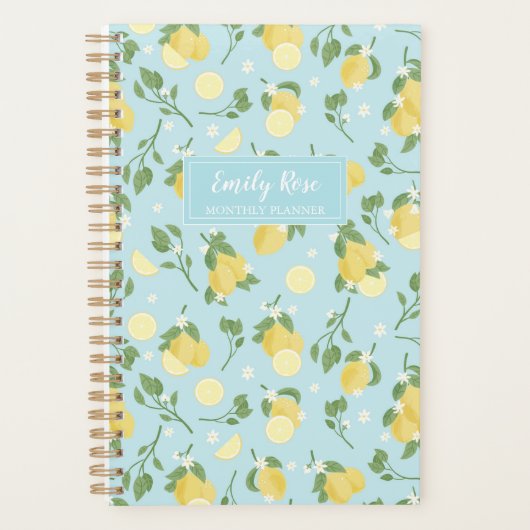 Lemon Light Blue Spiral Planner (Voorkant)