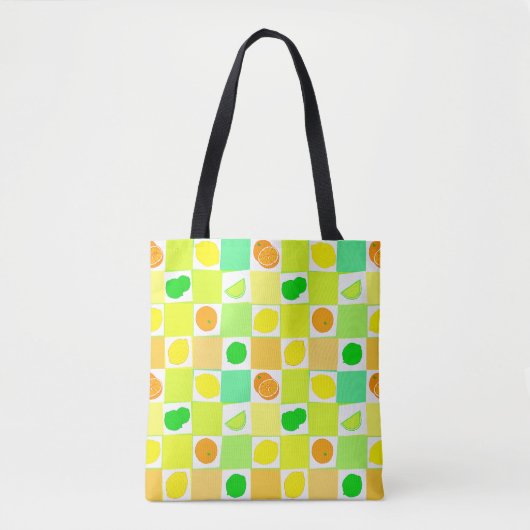 Lemon, Lime and Orange Citrus Fruit Slices Pattern Draagtas (Voorkant)